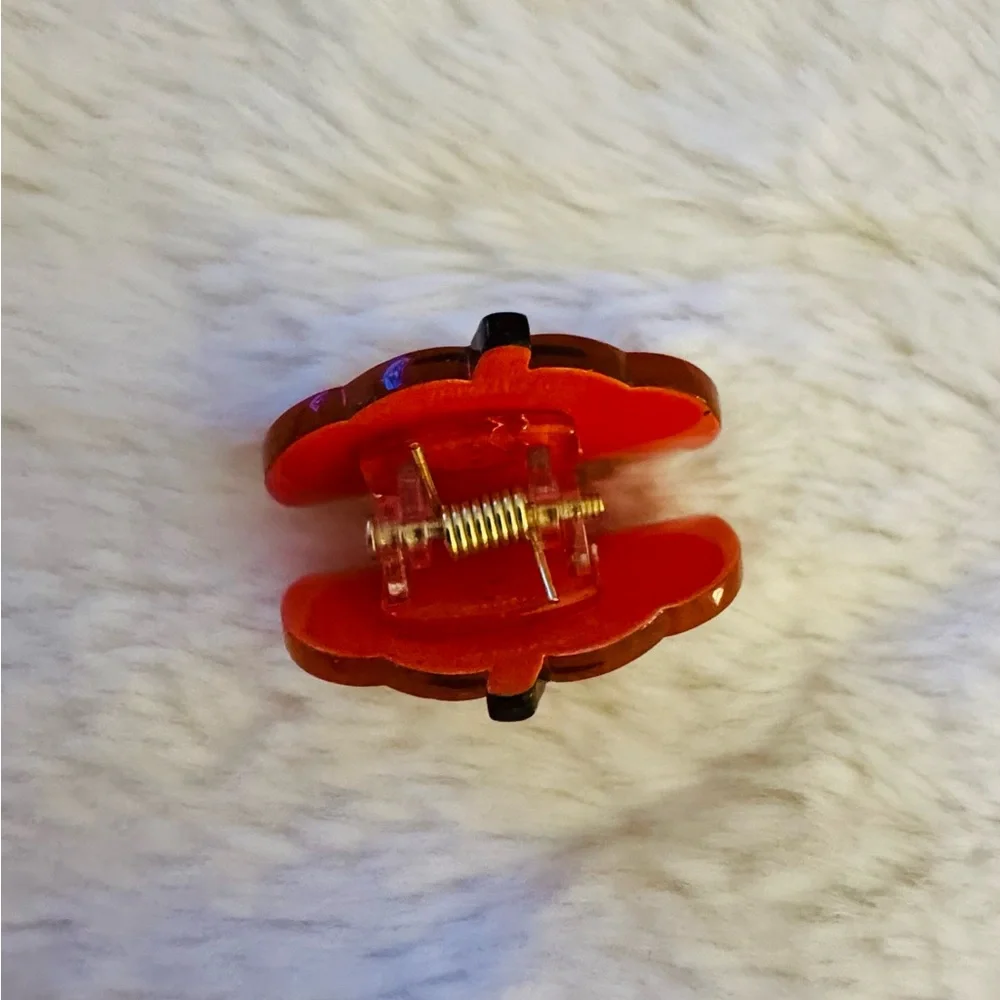 Mini hair clip, Orange Pumpkin